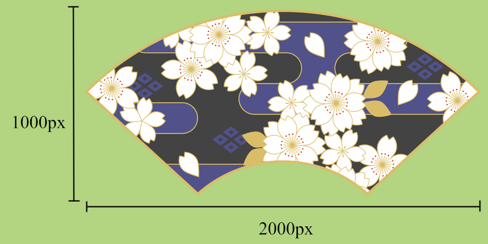 地紙に桜2 花百姿